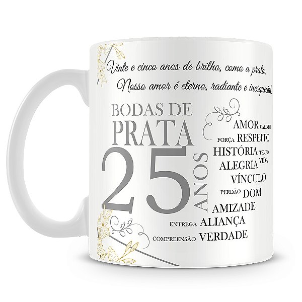 Caneca Bodas de Prata (Com Foto)