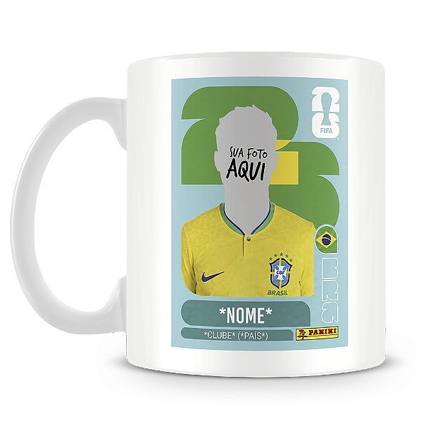 Caneca Figurinha da Copa (Foto e Nome)