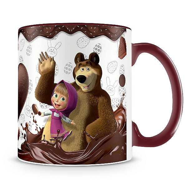 Caneca Feliz Páscoa Masha e o Urso (Com Foto)