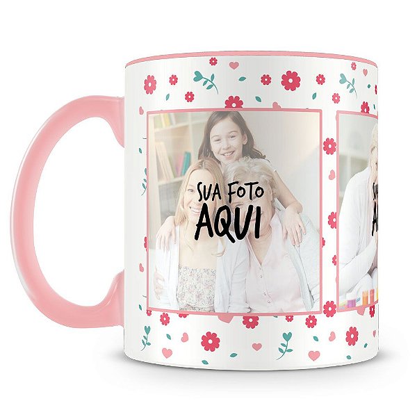 Caneca Personalizada Flores Mod.2 (3 Fotos)