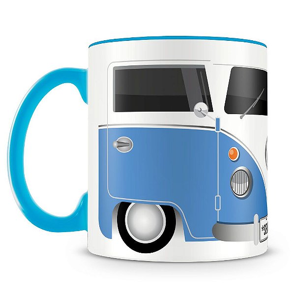 Caneca Personalizada Kombi Azul (Com Nome)