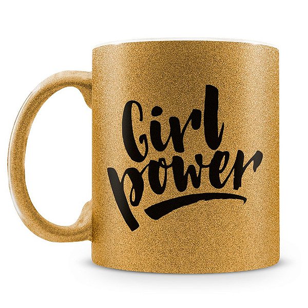 Caneca Personalizada Glitter Bronze Girl Power