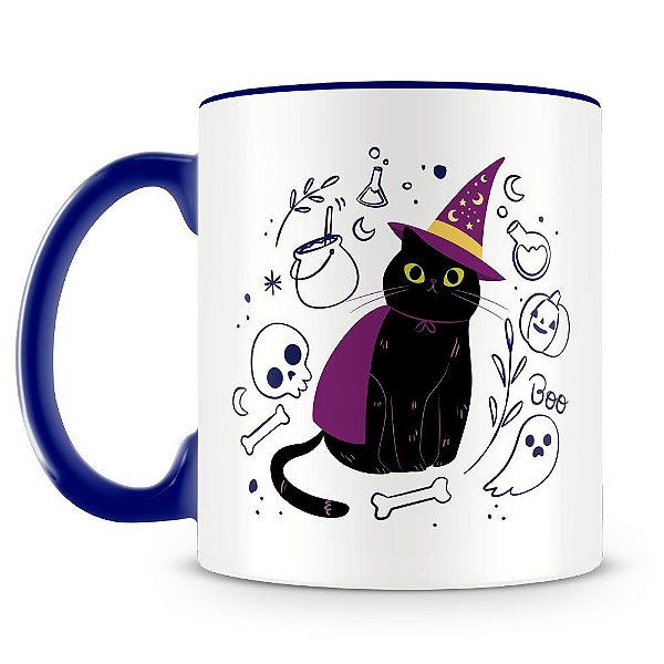 Caneca Gato Gente legal tem gato desenho gato preto