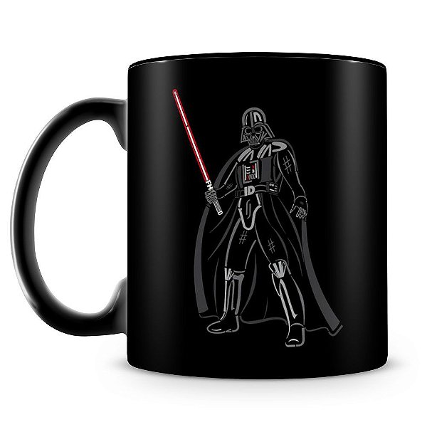 Caneca Personalizada Darth Vader Sabre de Luz (100% Preta)