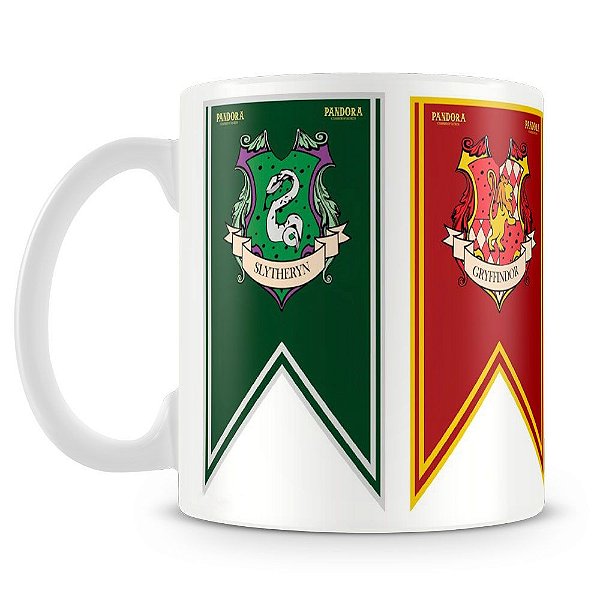 Caneca Bandeiras de Hogwarts