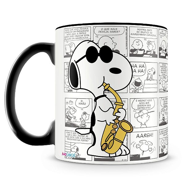 Caneca Personalizada Snoopy Músico