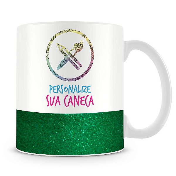 Caneca Personalizada do seu Jeito Base Glitter Verde