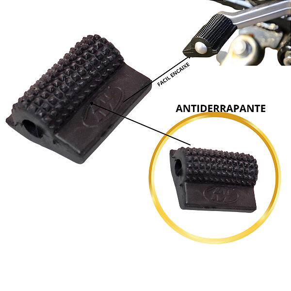Protetor Pedal Marcha Moto Universal Tortuga Preto Unidade