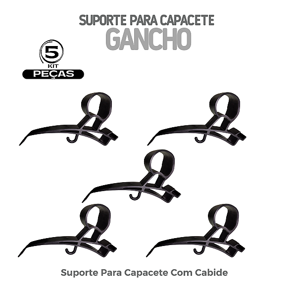 Suporte Expositor De Capacete Pra Painel Canaletado (5pçs)