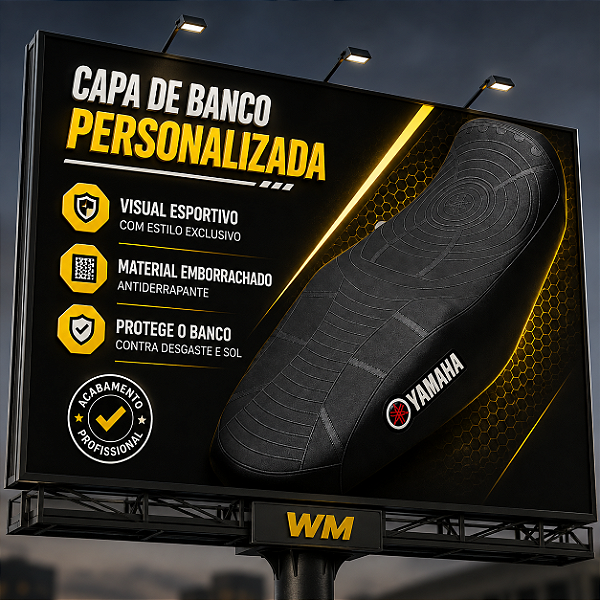 Capa Banco Emborrachada Antderrapante Yamaha Preta Kit 5 Und