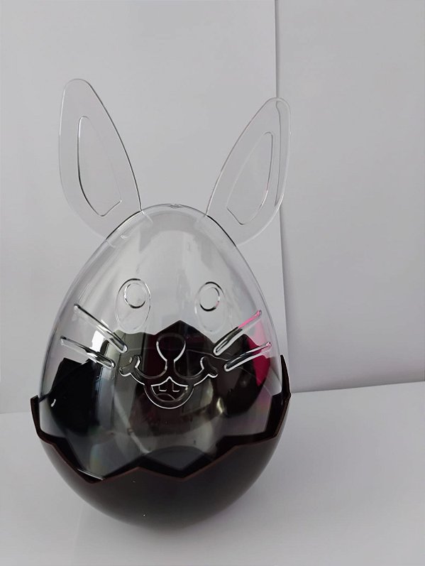 Cesta de Páscoa Ovo com Tampa  Carinha de Coelho G