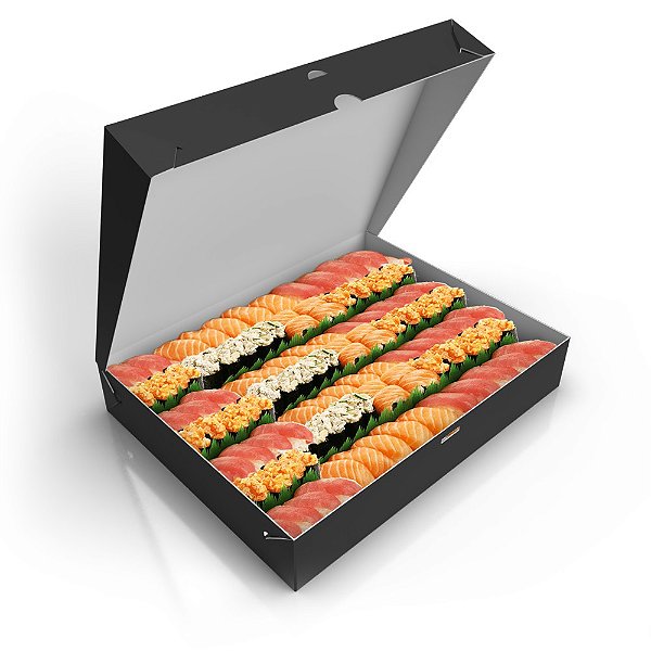 Embalagem Caixa Sushi - Sem Visor - Preta | Grande
