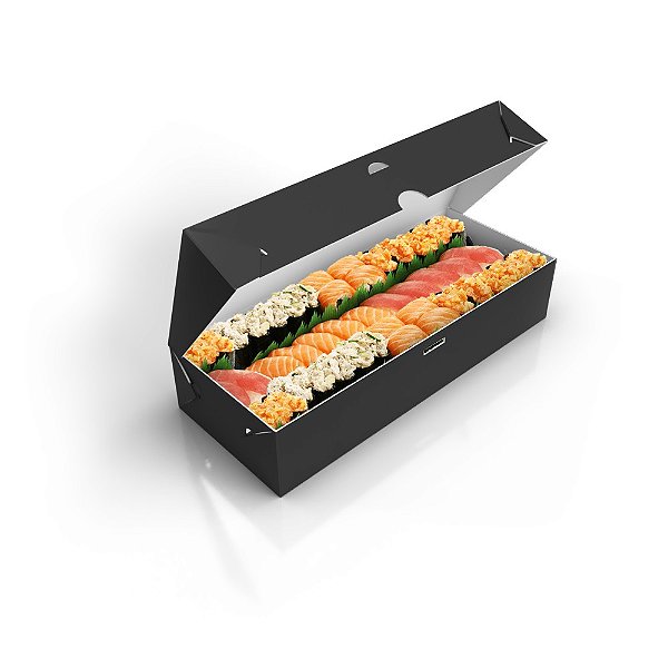 Embalagem Caixa Sushi - Sem Visor - Preto | PP