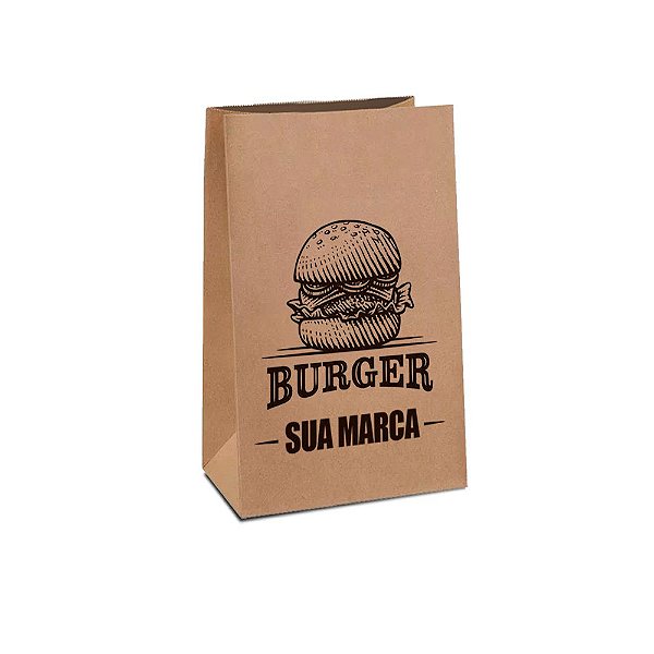 Embalagem Saco Kraft Delivery - 17,0 x 9,5 x 28,5 cm | Personalizado