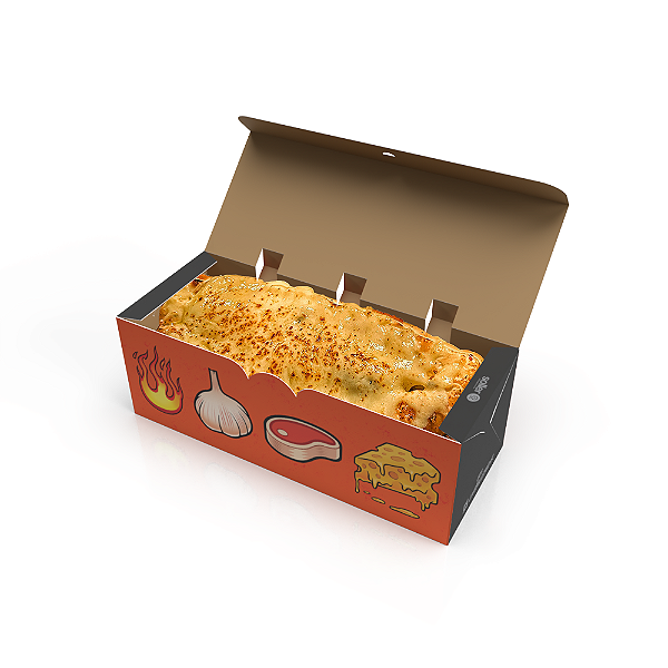Caixa para Sanduíches, Pão de Alho, Cachorro Quente - P | Personalizada