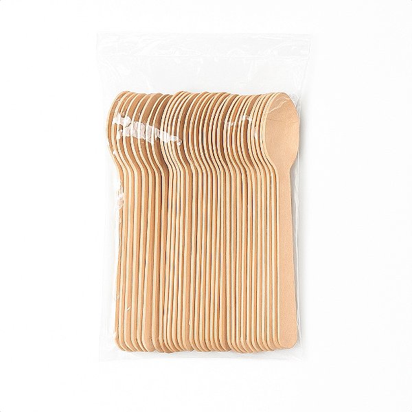 Colher de Madeira Sorvete Descartável | 11,0 cm