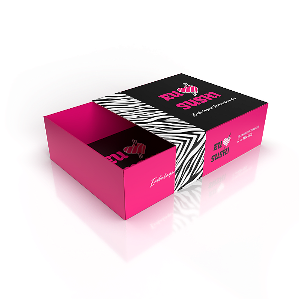 Embalagem Caixa de Sushi Gaveta - Média | Personalizada