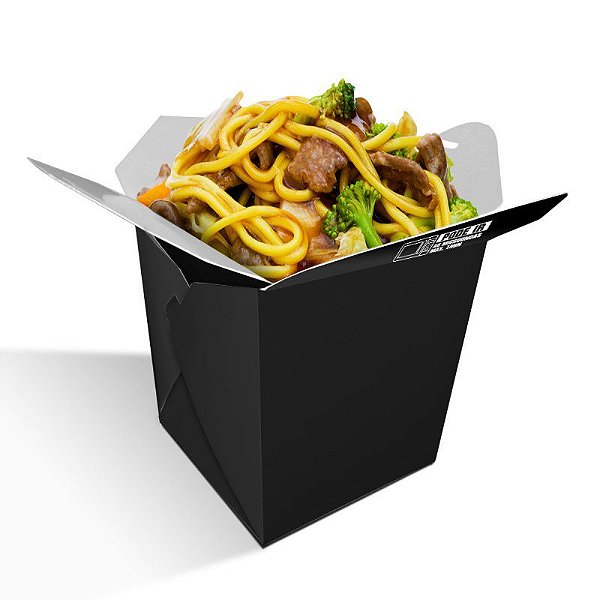 Embalagem Box para Yakisoba - Preta | Grande