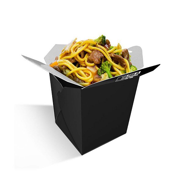 Embalagem Box para Yakisoba - Preta | Média