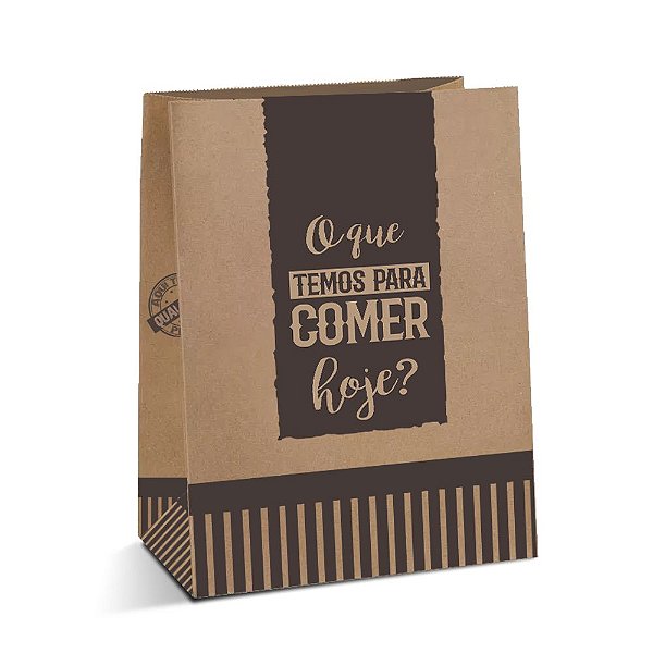 Embalagem Saco Kraft Delivery - Estampado | 23,5 x 14,5 x 37,0 cm