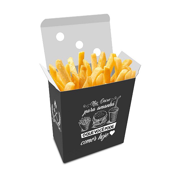 Embalagem Caixa de Batata Frita Delivery - 150gr | Preta