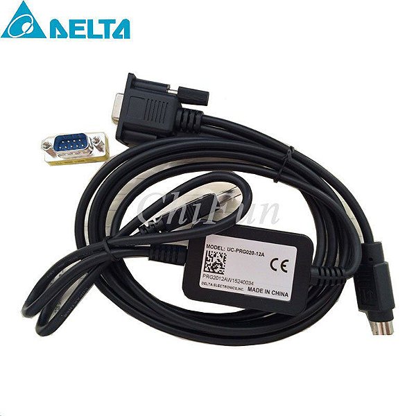 UC-PRG020-12A Cabo de programação CLP DVP-S USB-RS232 Db9 fêmea + mini-DIN macho 2m Delta