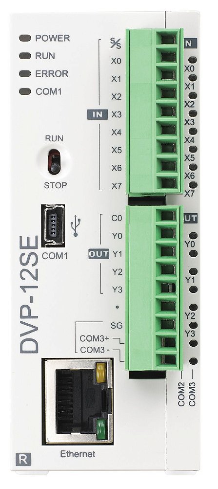 DVP12SE11T Controlador Lógico Programável SE2 CPU 8ED/4SD a transistor NPN Ethernet Delta