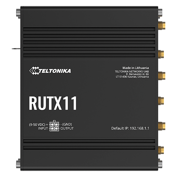 RUTX11 Roteador Celular Industrial 4G WI-FI Bluetooth 4x Ethernet RS232/485 Teltonika