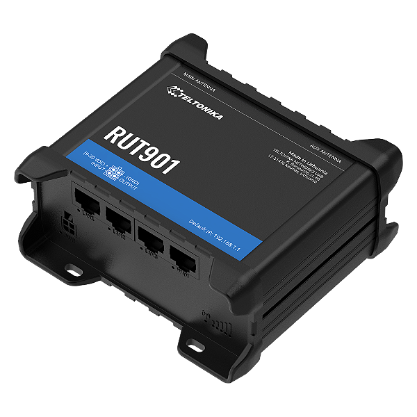 RUT901 Roteador Celular Industrial Dual SIM 4G WI-FI Access Point 4x Ethernet  Teltonika