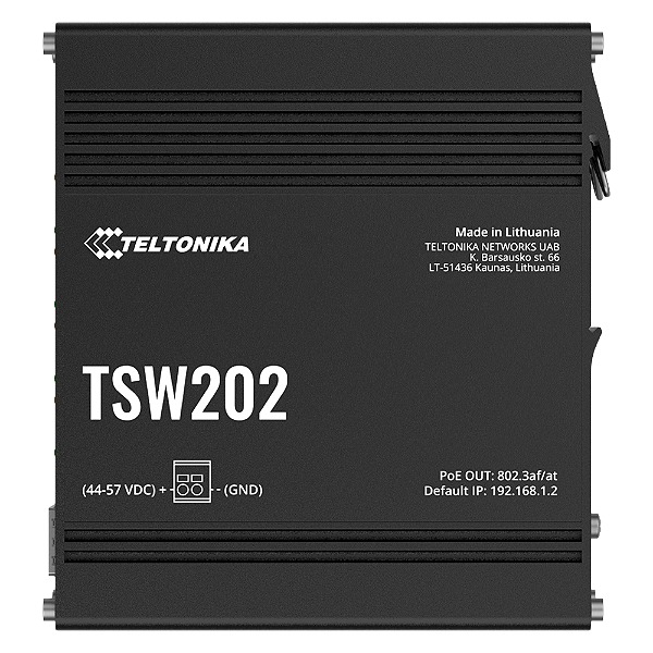 TSW202 Switch Industrial Gerenciável 8x Gigabit / POE+ & 2x SFP Teltonika