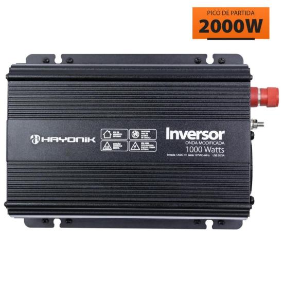 Inversor Automotivo PW11-2 Onda Modificada 1000W 12Vdc/127V HAYONIK