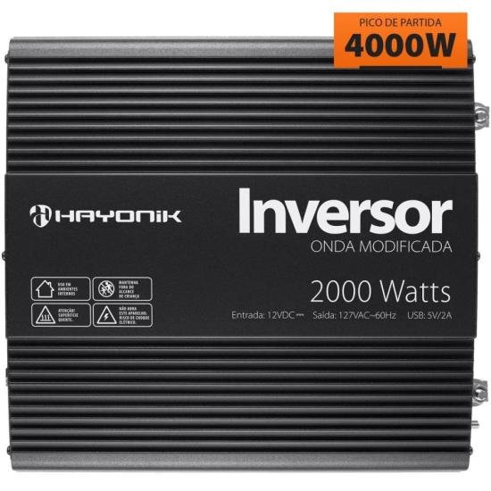 Inversor de Onda Modificada PW11-4 2000W 12Vdc/127V Off Grid Hayonik