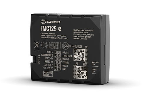 FMC125 Rastreador 4G LTE Cat 1 com interfaces RS232 e RS485 Teltonika