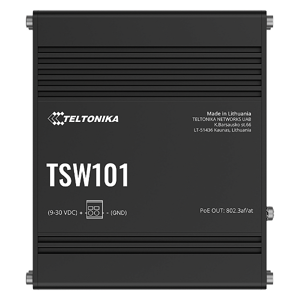 TSW101 Switch Industrial 5 portas Fast Ethernet não gerenciável Teltonika