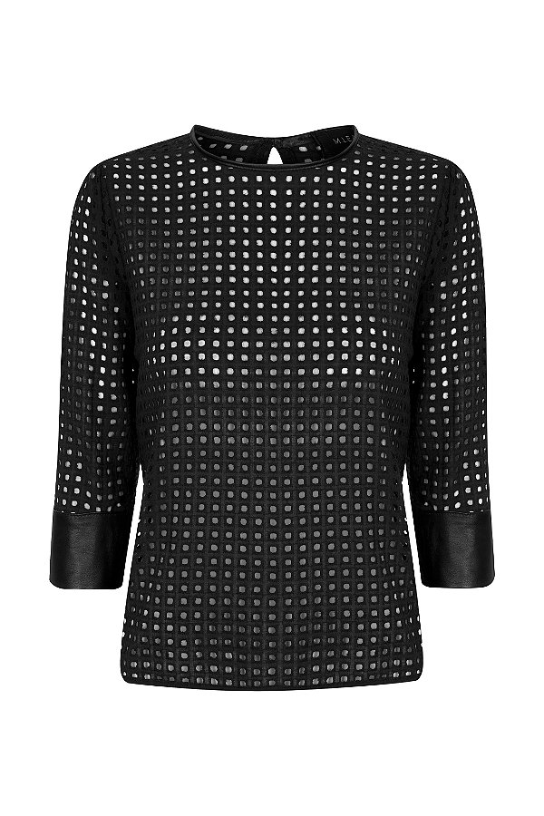 BLUSA LAISE PUNHO COURO