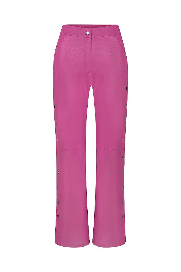 CALÇA WIDE LEG BOTÕES LATERAIS
