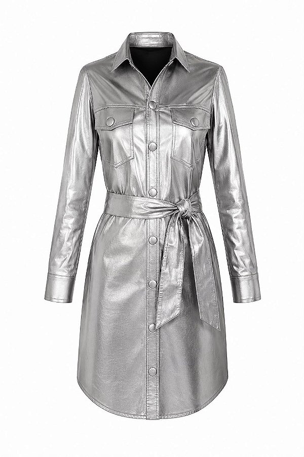 VESTIDO CHEMISE METALIZADO