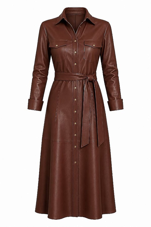 VESTIDO CHEMISE BOTÕES DOURADOS