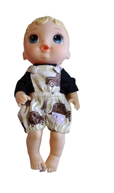 Jardineira Taxi P/ Boneco Baby Alive/My Little Coisas De Boneca