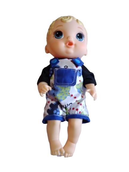 Jardineira Dino P/ Bonecos Baby Alive/My Little