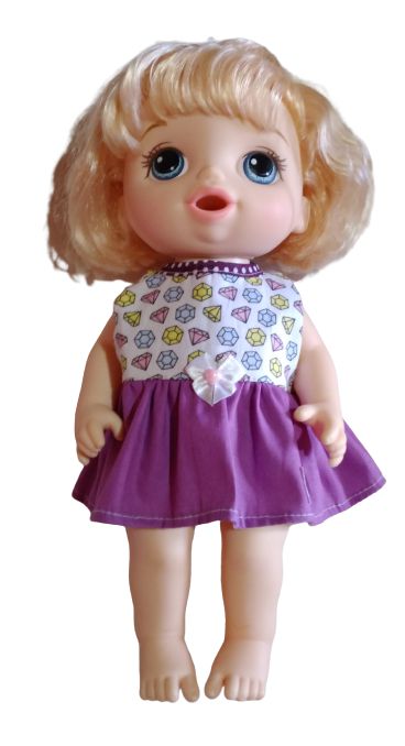 Vestido Diamante Lilás P/ Boneca Baby Alive/My Little