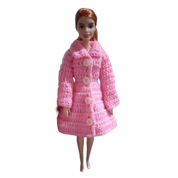 Casaco Acinturado Croché Barbie