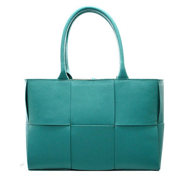 Bolsa Feminina Trissê Couro Verde Água - PPOETA