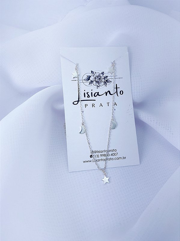 Choker Estrela/Lua - Prata 925