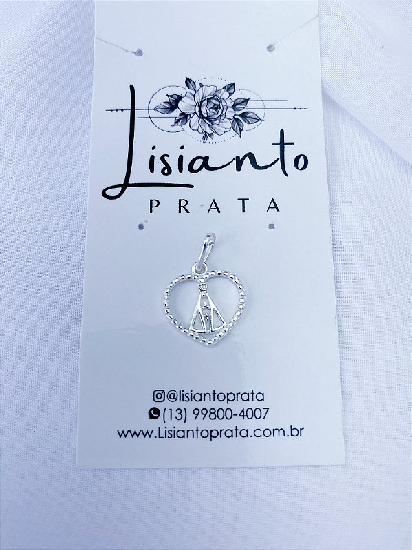 Pingente Coração com Nossa Senhora - Prata 925