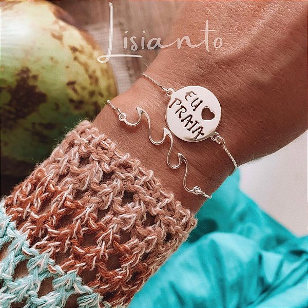 Pulseira Eu Amo Praia - Prata925