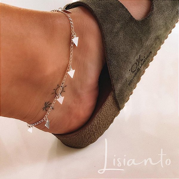 Tornozeleira Geométrica Triângulo - Prata 925