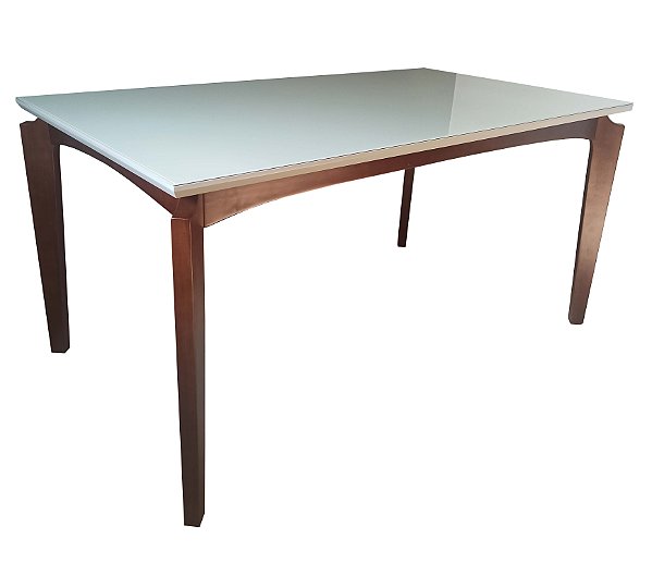 Mesa de Jantar Retangular Larissa 160cm Tampo Vidro