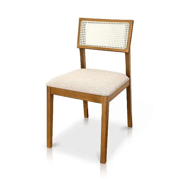 Cadeira de Telinha Natural Laura Madeira Maciça Jequitibá Imbuia