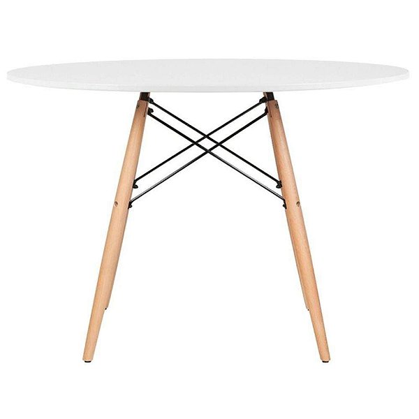 Mesa Eames Eiffel Wood Tampo Branco 120 cm